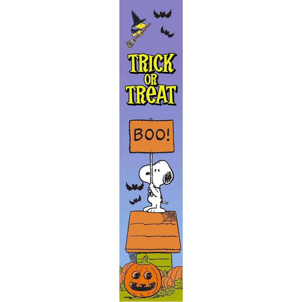 image:imageSpoontiques Trick or Treat Halloween Welcome Porch Sign Decorative Home Dcor Wooden Signs Rustic Outdoor Decoration Durable and Weatherproof Entryway Decoration 8 x 40Porch Sign Peanuts Halloween