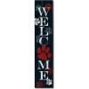 Spoontiques – Trick or Treat – Halloween – Welcome Porch Sign – Decorative Home Décor Wooden Signs – Rustic Outdoor Decoration – Durable and Weatherproof – Entryway Decoration – 8” x 40”(Pawprint)