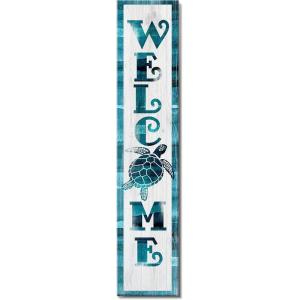 Spoontiques – Trick or Treat – Halloween – Welcome Porch Sign – Decorative Home Décor Wooden Signs – Rustic Outdoor Decoration – Durable and Weatherproof – Entryway Decoration – 8” x 40”(Sea Turtle)