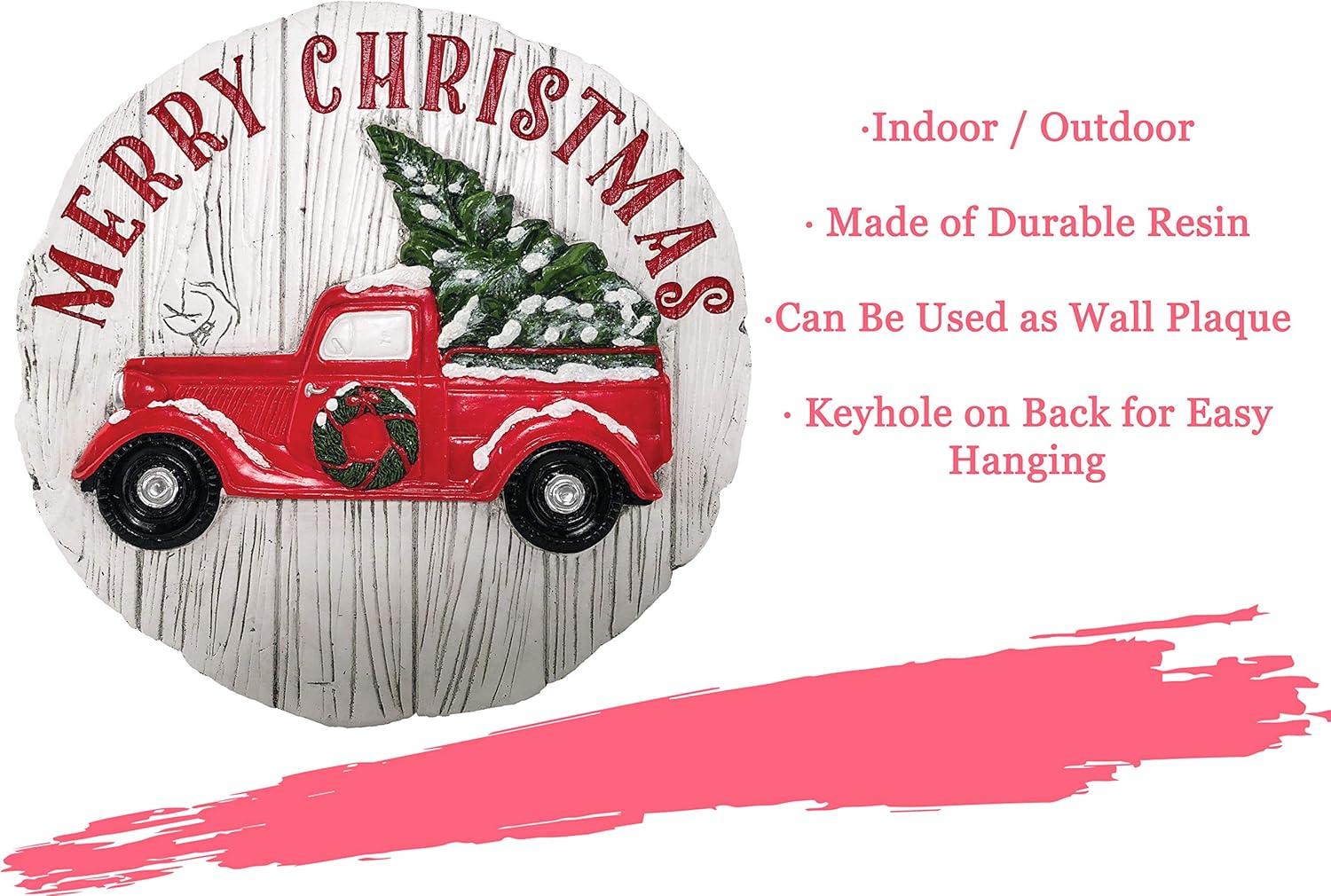 image:imageSpoontiques  Peanuts Christmas Stepping Stone  Decorative Garden Stone for Yard Patio Garden or Walkway  Outdoor or Indoor Home DecorMerry Christmas Truck