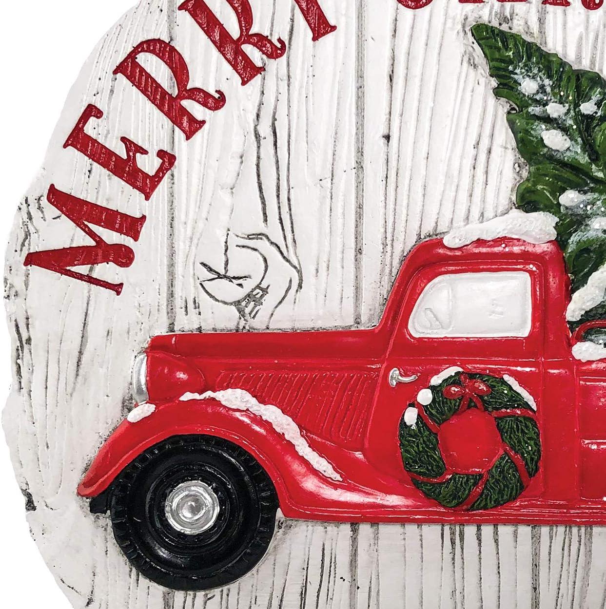 image:imageSpoontiques  Peanuts Christmas Stepping Stone  Decorative Garden Stone for Yard Patio Garden or Walkway  Outdoor or Indoor Home DecorMerry Christmas Truck