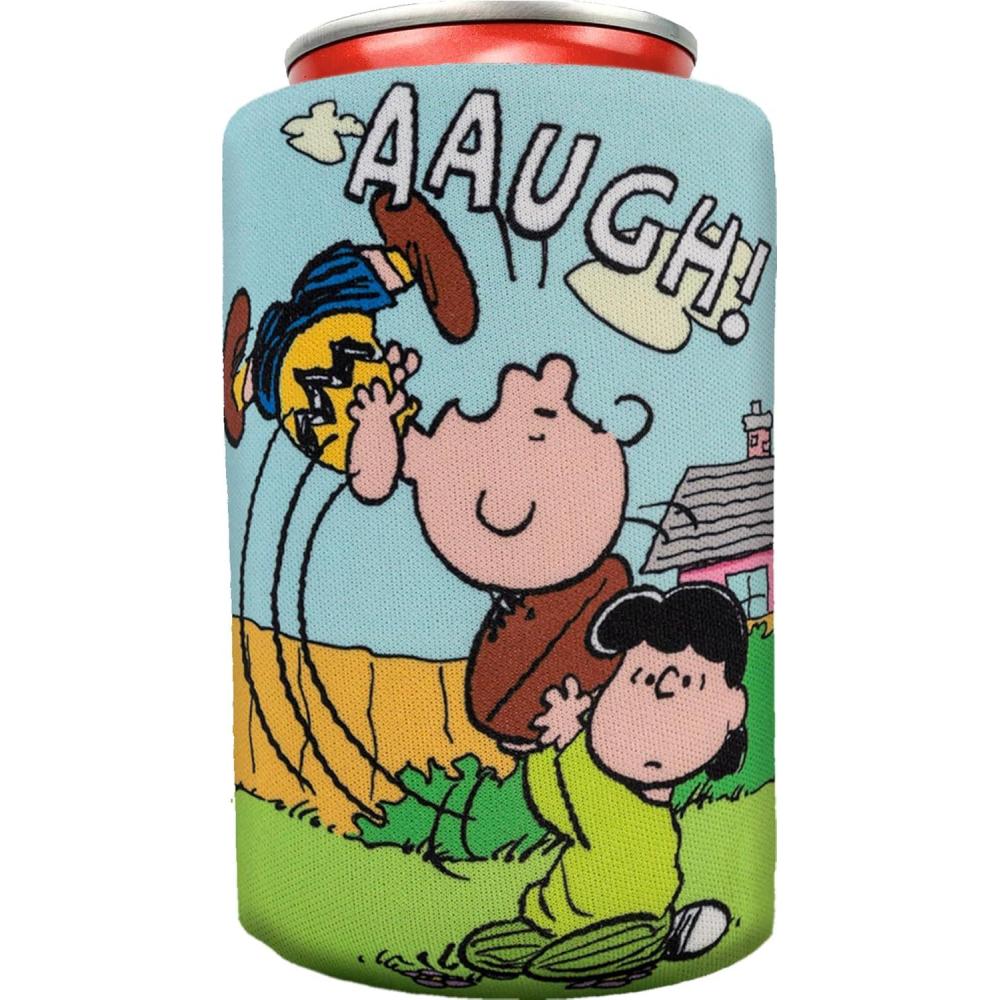 image:imageSpoontiques Neoprene Can Cooler Durable Insulated Neoprene Holder for Cans or Bottles Metallic Finish with Glitter Accents Perfect for Parties or Gifts Peanuts Halloween Can CoolerPeanuts Football
