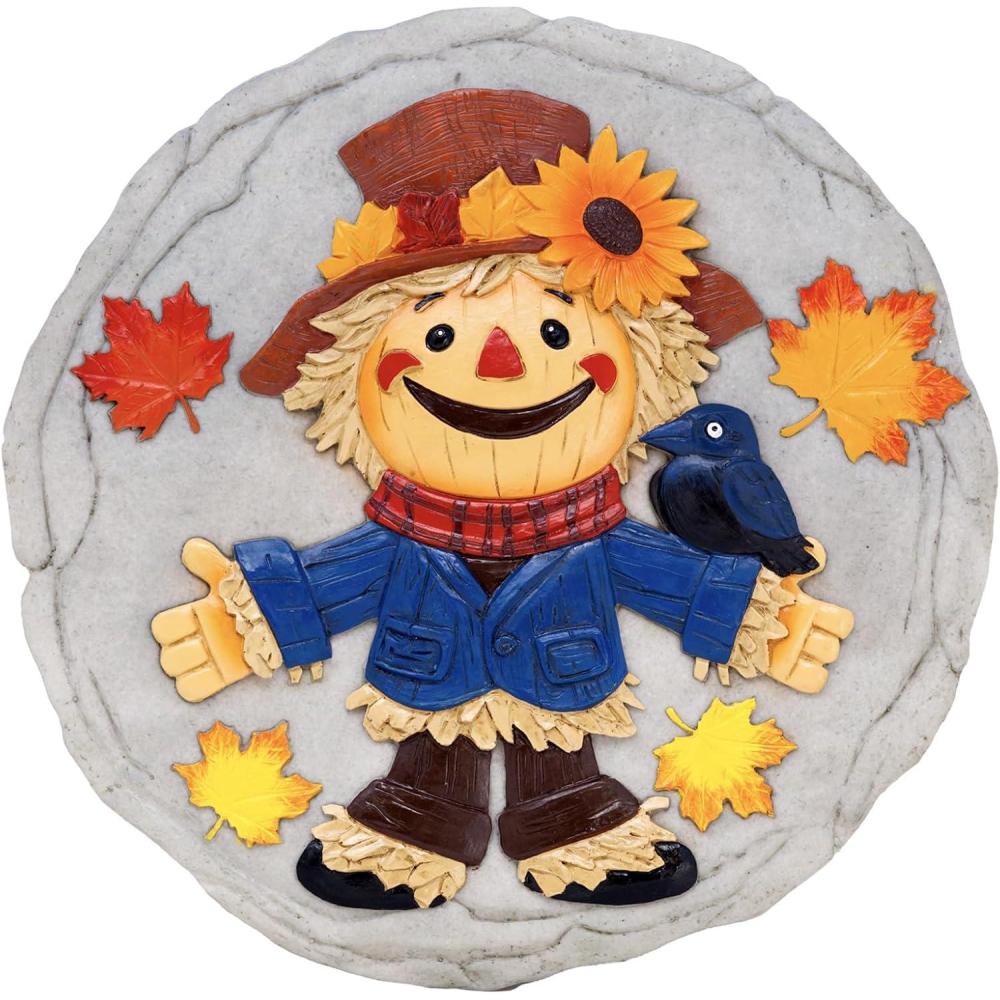 image:imageSpoontiques  Peanuts Christmas Stepping Stone  Decorative Garden Stone for Yard Patio Garden or Walkway  Outdoor or Indoor Home DecorScarecrow