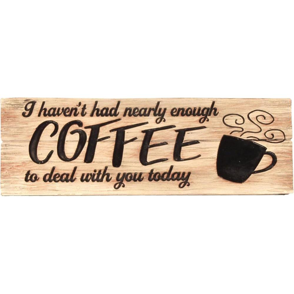 image:imageSpoontiques Boo Desk Sign Decorative Home Dcor Wooden Sign Durable Entryway amp Desk Decor 775Coffee