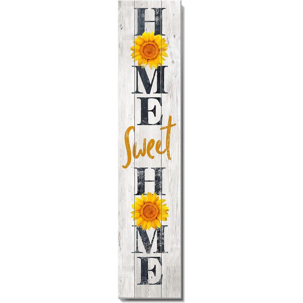 image:imageSpoontiques Haunted Home Porch Sign  Decorative Home Dcor Wooden Signs  Rustic Outdoor Decoration  Durable and Weatherproof  Entryway Decoration  8 x 40Home Sweet Home