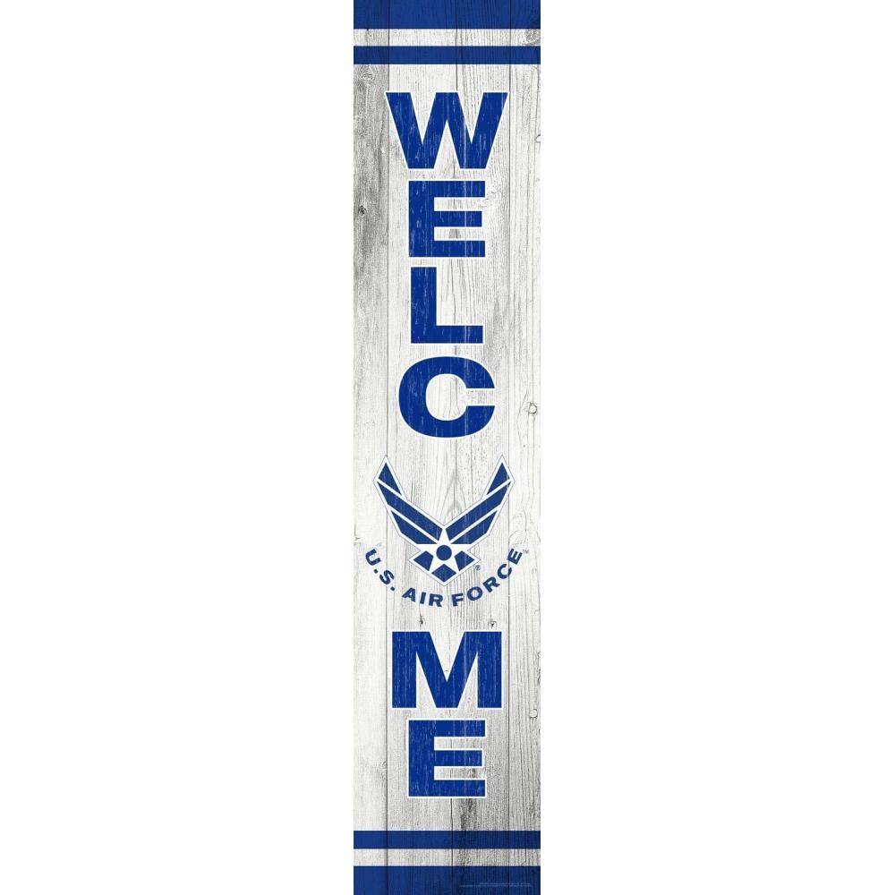 image:imageSpoontiques Haunted Home Porch Sign Decorative Home Dcor Wooden Signs Rustic Outdoor Decoration Durable and Weatherproof Entryway Decoration 8 x 40Air Force