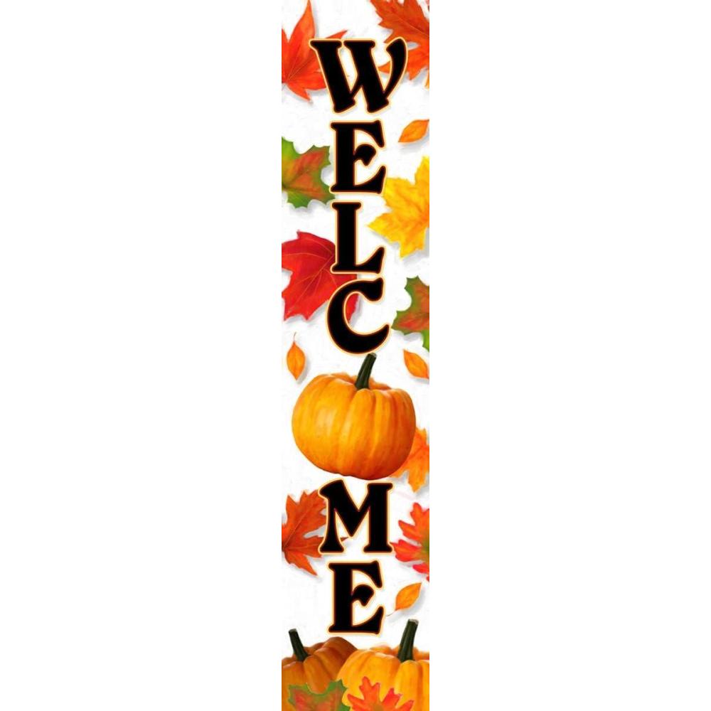 image:imageSpoontiques Haunted Home Porch Sign  Decorative Home Dcor Wooden Signs  Rustic Outdoor Decoration  Durable and Weatherproof  Entryway Decoration  8 x 40Welcome Fall