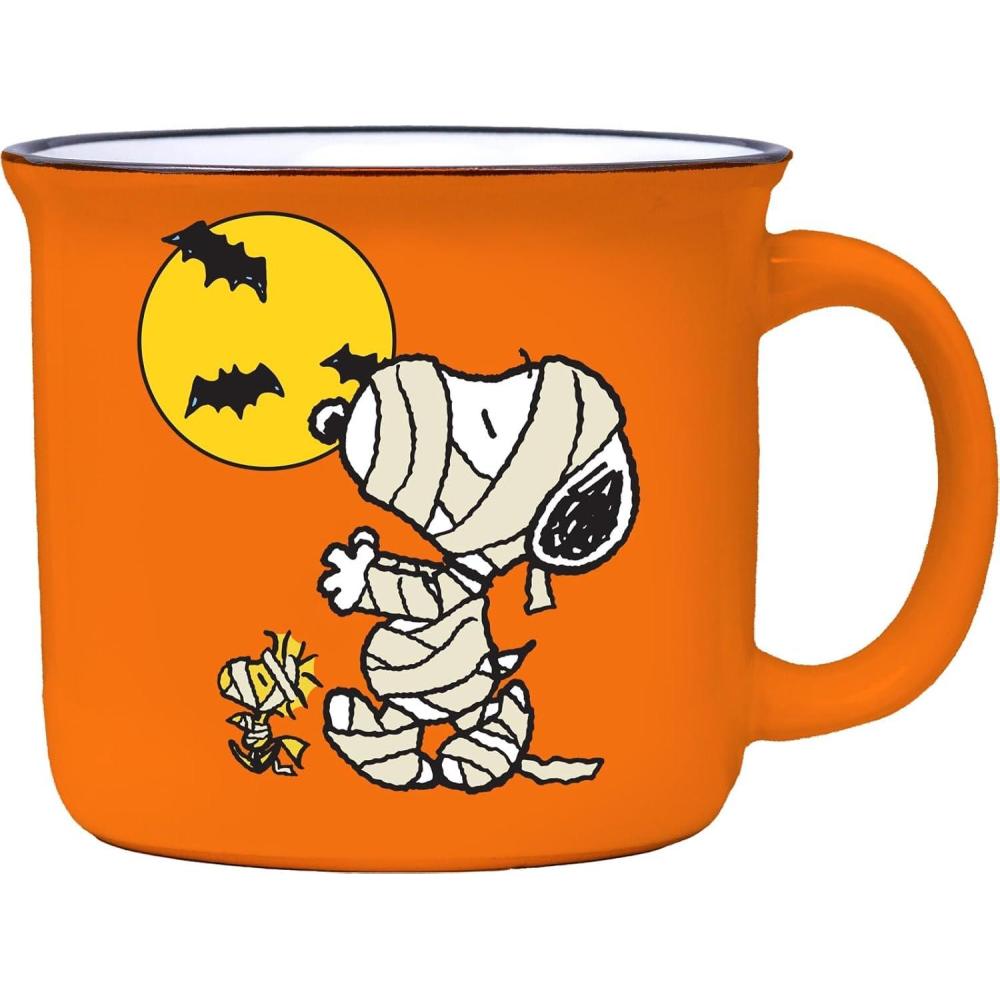 image:imageSpoontiques Peanuts Halloween Ceramic Camper Mug 14oz  Microwave amp Dishwasher Safe for Cold amp Hot Beverages  SnoopyPeanuts Halloween