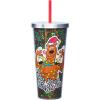 Spoontiques – Glitter Filled Acrylic Tumbler – Glitter Cup with Straw – 20 oz – Stainless Steel Locking Lid with Straw – Double Wall Insulated – BPA Free – Scooby Doo Christmas Glitter Cup
