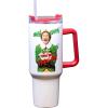 Spoontiques – Stainless Steel Travel Mug with Handle – 40oz Capacity – Double Wall Stainless Steel with Sliding Lock Travel Lid – 11″ Tall – Elf