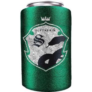 Spoontiques – Neoprene Can Cooler – Durable Insulated Neoprene Holder for Cans or Bottles – Metallic Finish with Glitter Accents – Perfect for Parties or Gifts – Peanuts Halloween Can Cooler(Slytherin)