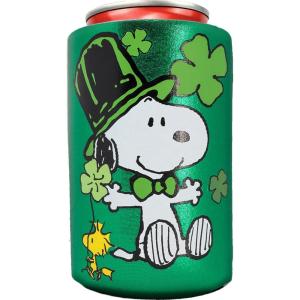 Spoontiques – Neoprene Can Cooler – Durable Insulated Neoprene Holder for Cans or Bottles – Metallic Finish with Glitter Accents – Perfect for Parties or Gifts – Peanuts Halloween Can Cooler(Peanuts St. Patrick’s)