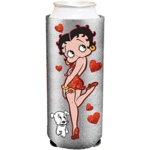 Spoontiques – Neoprene Can Cooler – Durable Insulated Neoprene Holder for Cans or Bottles – Metallic Finish with Glitter Accents – Perfect for Parties or Gifts – Peanuts Halloween Can Cooler(Betty Boop  Slim)