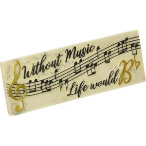 Spoontiques Boo Desk Sign – Decorative Home Décor Wooden Sign – Durable Entryway & Desk Decor (7.75″)(Music)