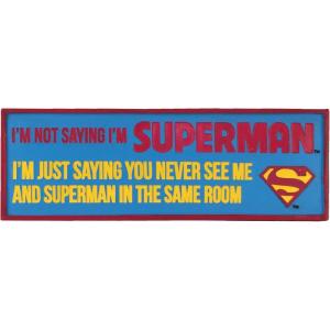 Spoontiques Boo Desk Sign – Decorative Home Décor Wooden Sign – Durable Entryway & Desk Decor (7.75″)(Superman)