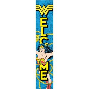 Spoontiques Haunted Home Porch Sign – Decorative Home Décor Wooden Signs – Rustic Outdoor Decoration – Durable and Weatherproof – Entryway Decoration – 8″ x 40″(Porch Sign Wonder Woman)
