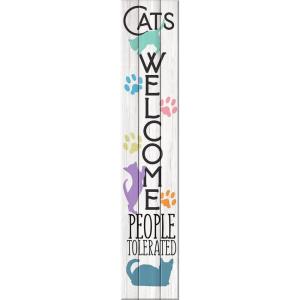 Spoontiques Haunted Home Porch Sign – Decorative Home Décor Wooden Signs – Rustic Outdoor Decoration – Durable and Weatherproof – Entryway Decoration – 8″ x 40″(Cat)
