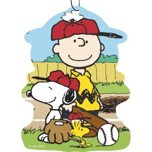 Spoontiques Peanuts Halloween Air Freshener (3pk) – Themed Car Interior Accessories & Essentials, Hanging Air Freshener for Cars & Trucks, Long-Lasting Fragrance (New Car Scent)(Peanuts Baseball)