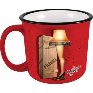 Spoontiques Peanuts Halloween Ceramic Camper Mug, 14oz – Microwave & Dishwasher Safe, for Cold & Hot Beverages – Snoopy(Leg Lamp)