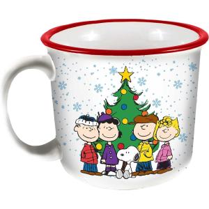 Spoontiques Peanuts Halloween Ceramic Camper Mug, 14oz – Microwave & Dishwasher Safe, for Cold & Hot Beverages – Snoopy(Peanuts Christmas)