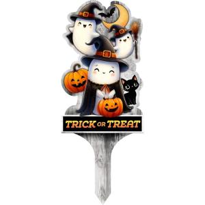 Spoontiques Trick or Treat Yard Sign – Garden Décor – Decorative Sign for Lawn and Yard – Multicolored(Orange)