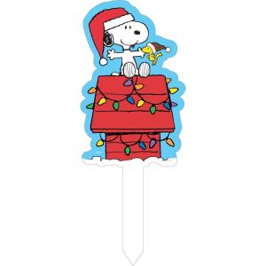Spoontiques Trick or Treat Yard Sign – Garden Décor – Decorative Sign for Lawn and Yard – Multicolored(Snoopy Christmas)