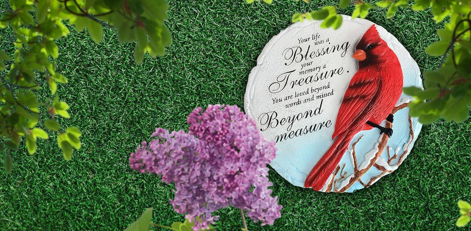 image:imageSpoontiques Garden Dcor Cardinal Stepping Stone Decorative Stone for GardenCardinal Blessing