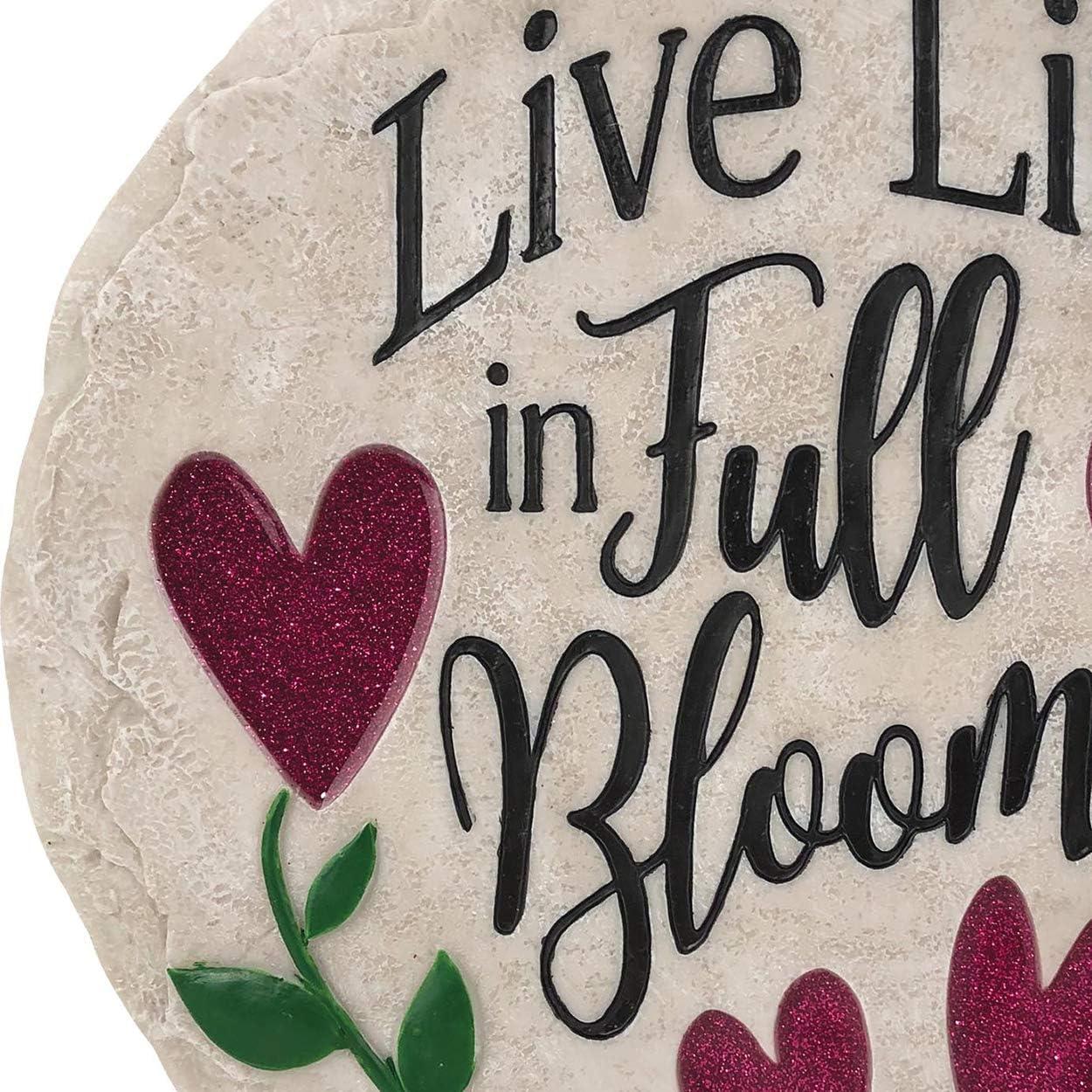 image:imageSpoontiques Garden Dcor Life in Full Bloom Stepping Stone Decorative Stone for Garden