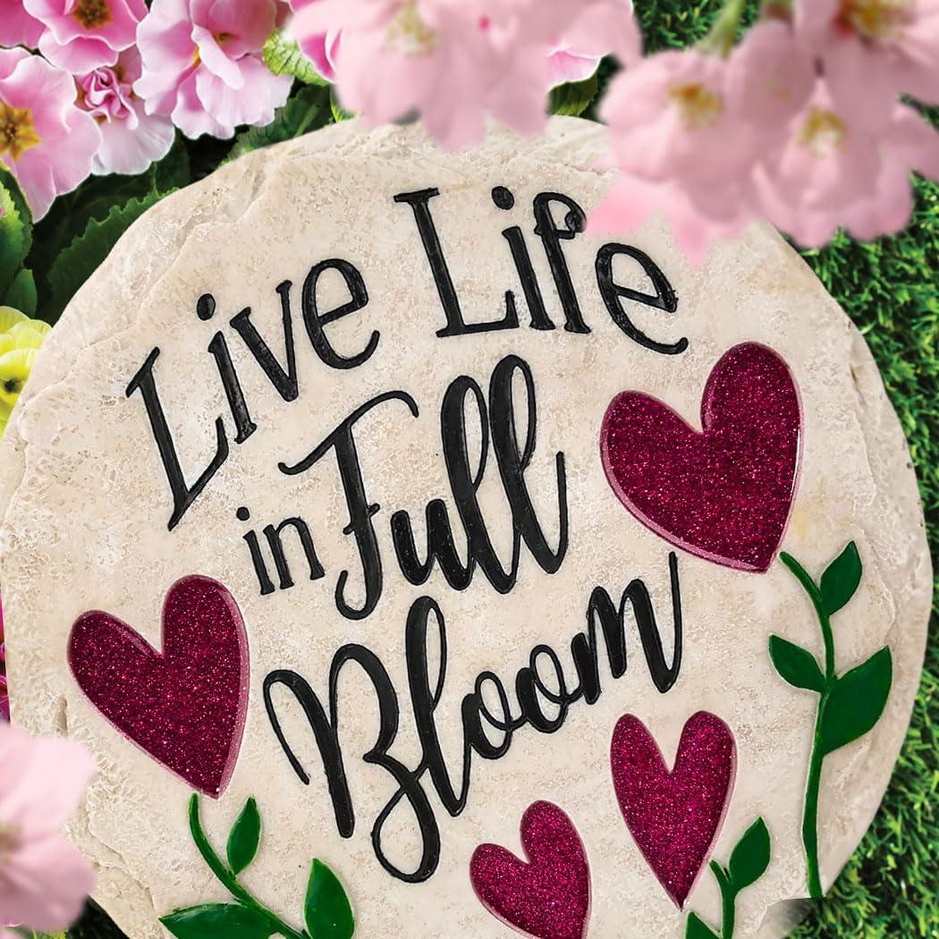 image:imageSpoontiques Garden Dcor Life in Full Bloom Stepping Stone Decorative Stone for Garden