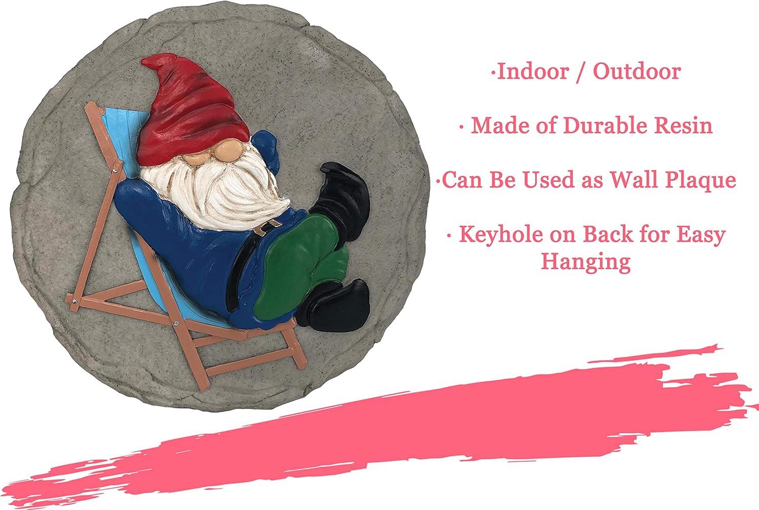 image:imageSpoontiques Garden Dcor Lounging Gnome Stepping Stone Decorative Stone for GardenLounging Gnome