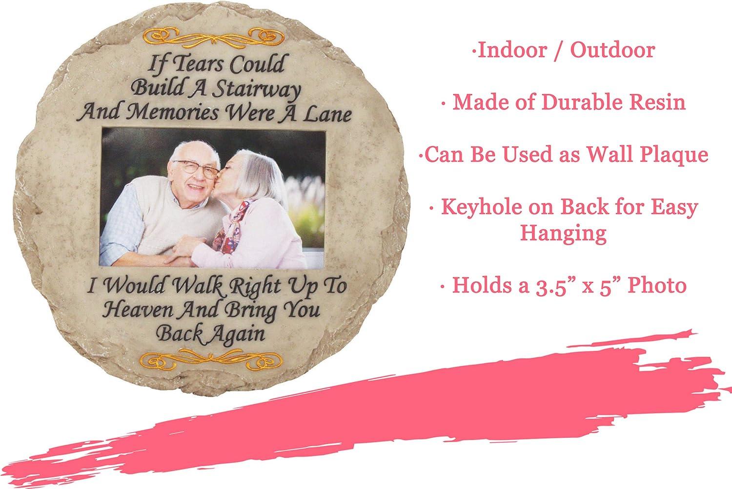 image:imageSpoontiques Garden Dcor Memory Grandpa Stepping Stone Decorative Stone for GardenIf Tears Could Build A Stairway with Picture Memorial