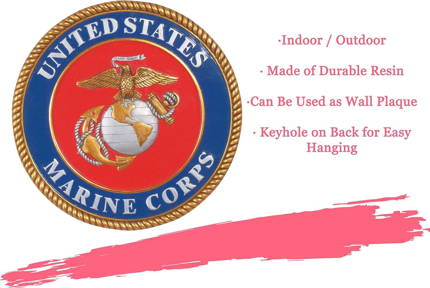 image:imageSpoontiques Garden Dcor Police Blue Line Stepping Stone Decorative Stone for GardenUS Marines