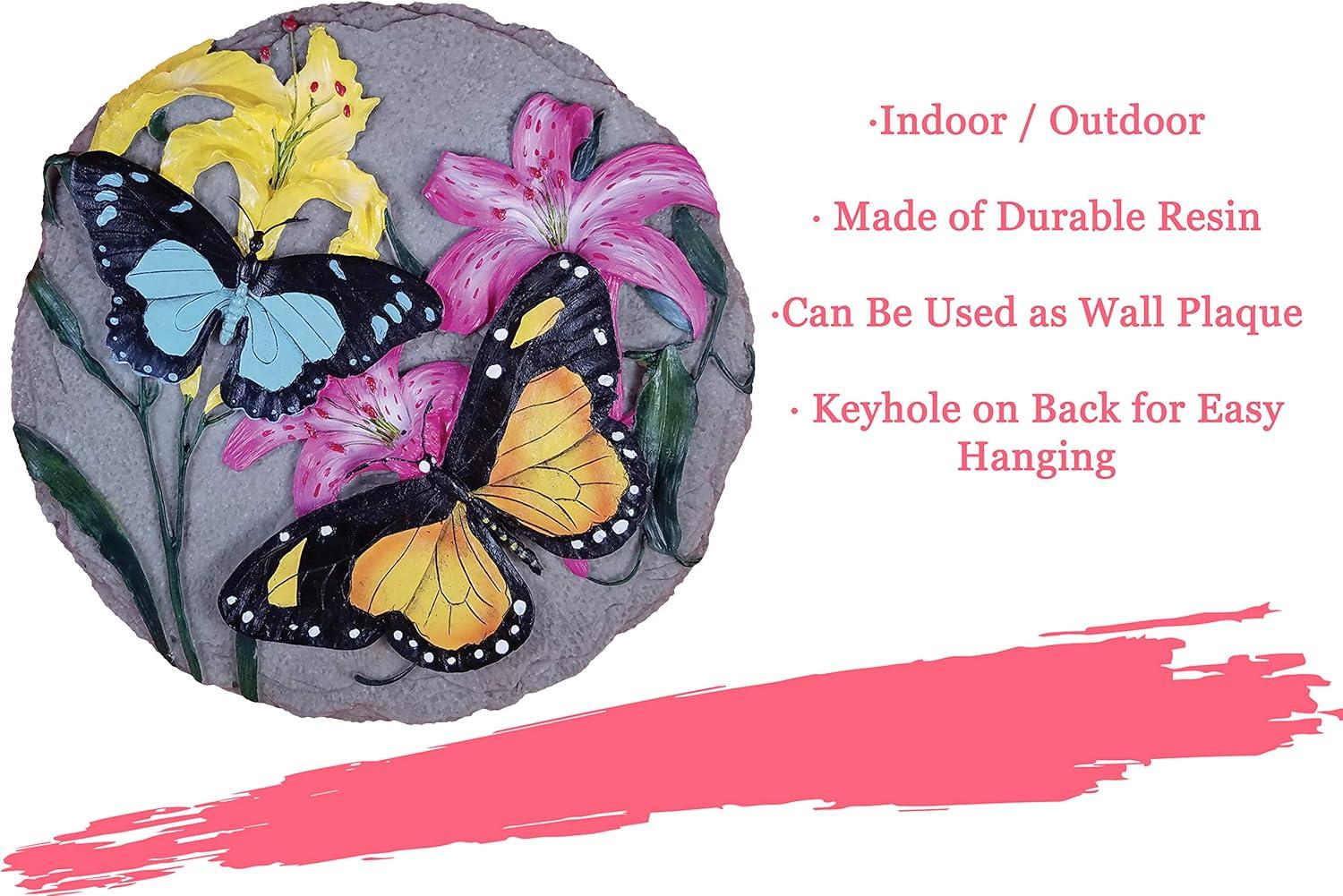 image:imageSpoontiques Garden Dcor Sunflower Stepping Stone Decorative Stone for GardenButterfly