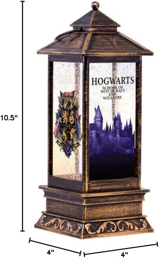 image:imageSpoontiques Harry Potter Glitter Lantern Hogwarts Holiday Traditional Light Up Decoration Indoor Seasonal Festive Decor for Centerpiece Mantle Tabletop at Christmas 4 x 4 x 105