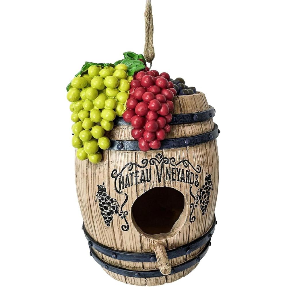 image:imageSpoontiques  Birdhouse  Garden Dcor  Decorative Bird House for Yard and Garden Decoration  Hanging Novelty for Outdoor Patio  BirdsTree StumpBlue Jay
