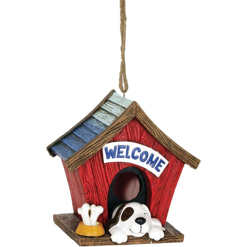 image:imageSpoontiques Birdhouse Garden Dcor Decorative Bird House for Yard and Garden Decoration Hanging Novelty for Outdoor Patio Dog House Birdhouse White 10182