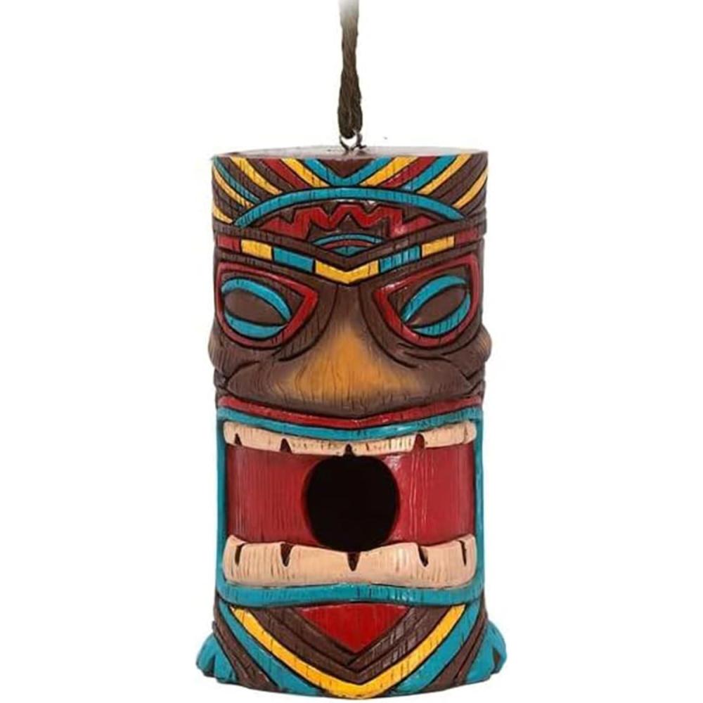 image:imageSpoontiques Birdhouse Garden Dcor Decorative Bird House for Yard and Garden Decoration Hanging Novelty for Outdoor Patio Flamingo BirdhouseTiki