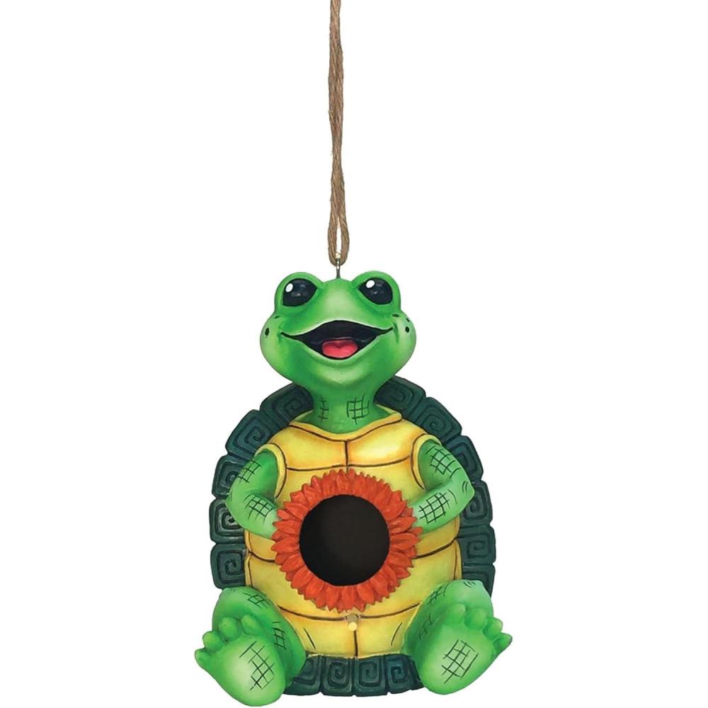 image:imageSpoontiques Birdhouse Garden Dcor Decorative Bird House for Yard and Garden Decoration Hanging Novelty for Outdoor Patio Flamingo BirdhouseTurtle