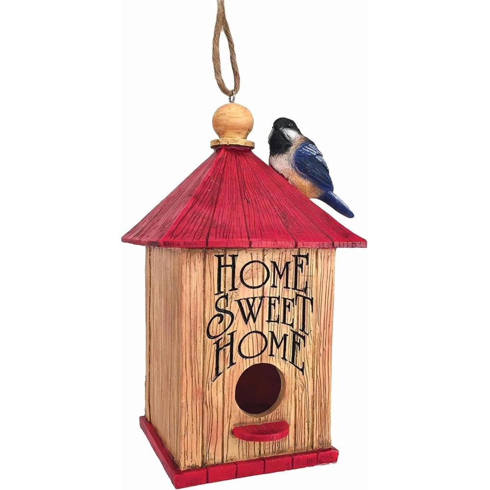 image:imageSpoontiques  Birdhouse  Garden Dcor  Decorative Bird House for Yard and Garden Decoration  Hanging Novelty for Outdoor Patio  Gnome BirdhouseHome Sweet Home