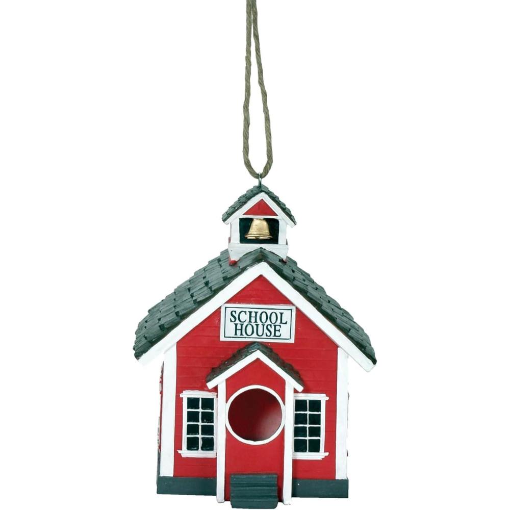 image:imageSpoontiques  Birdhouse  Garden Dcor  Decorative Bird House for Yard and Garden Decoration  Hanging Novelty for Outdoor Patio  Outhouse BirdhouseSchool House