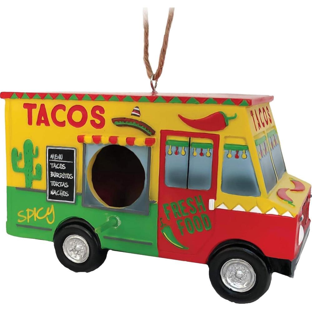 image:imageSpoontiques  Birdhouse  Garden Dcor  Decorative Bird House for Yard and Garden Decoration  Hanging Novelty for Outdoor Patio  Taco Truck BirdhouseTaco Truck