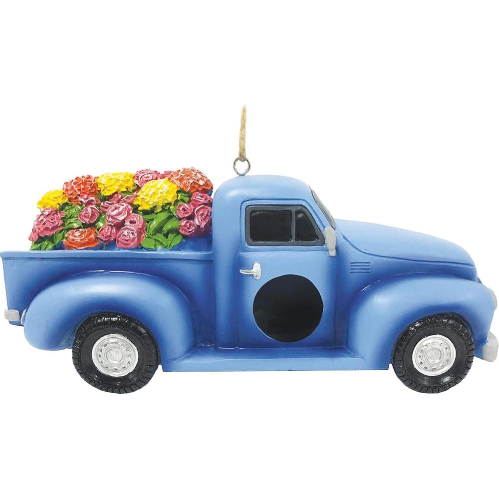 image:imageSpoontiques  Birdhouse  Garden Dcor  Decorative Bird House for Yard and Garden Decoration  Hanging Novelty for Outdoor Patio  Taco Truck BirdhouseTruck with Flowers