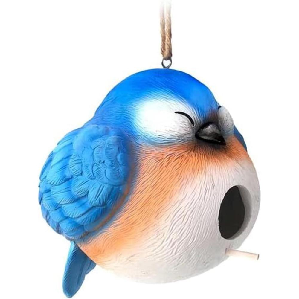 image:imageSpoontiques Birdhouse Garden Dcor Decorative for Yard and Garden Decoration Hanging Novelty Birdhouse for Outdoor Patio Blue Bird