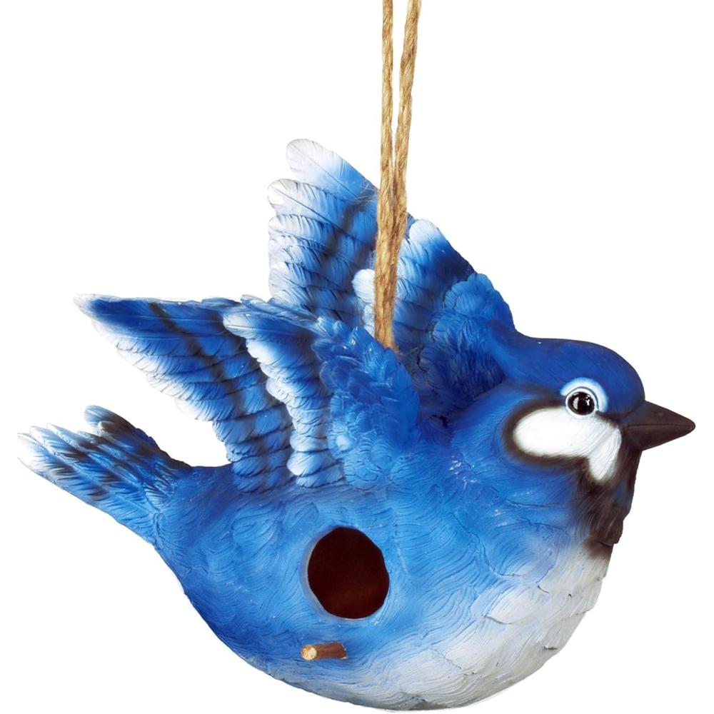 image:imageSpoontiques Birdhouse Garden Decor Decorative Bird House for Yard and Garden Decoration Hanging Novelty for Outdoor Patio Wine Barrel Birdhouse