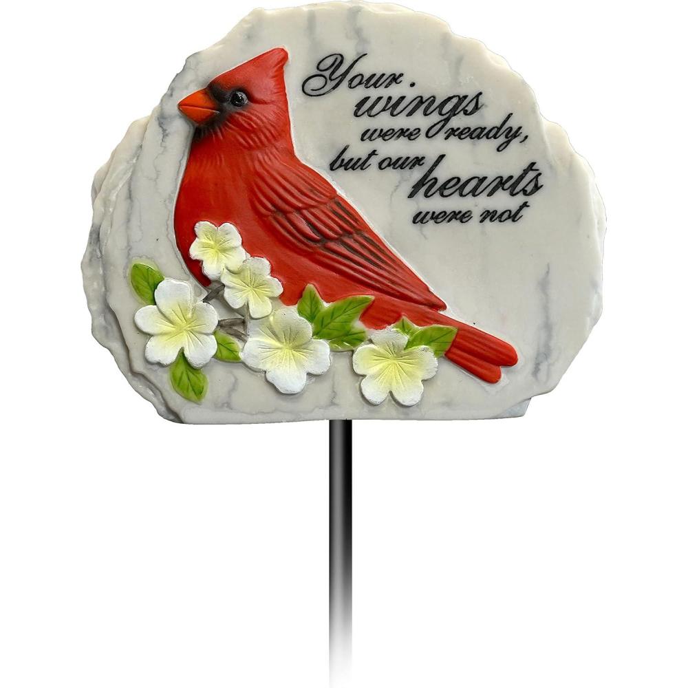 image:imageSpoontiques  Garden Dcor  Garden Stake  Decorative Stake for Lawn and Yard  24 High  Durable Weather Resistant Resin Sign for Home Dcor  Cardinal Memorial Garden StakeCardinal Memorial