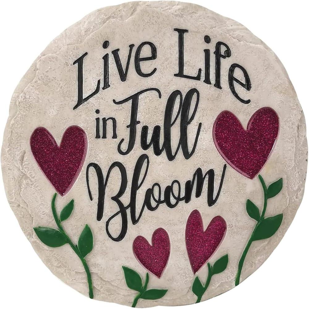 image:imageSpoontiques Garden Dcor Life in Full Bloom Stepping Stone Decorative Stone for Garden