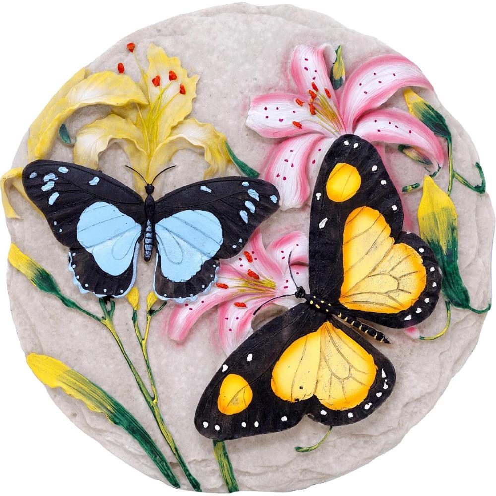 image:imageSpoontiques  Garden Dcor  Sunflower Stepping Stone  Decorative Stone for GardenButterfly