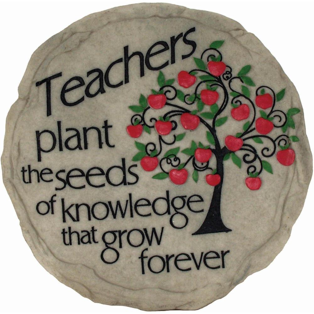 image:imageSpoontiques  Garden Dcor  Teacher Stepping Stone  Decorative Stone for GardenTeacher