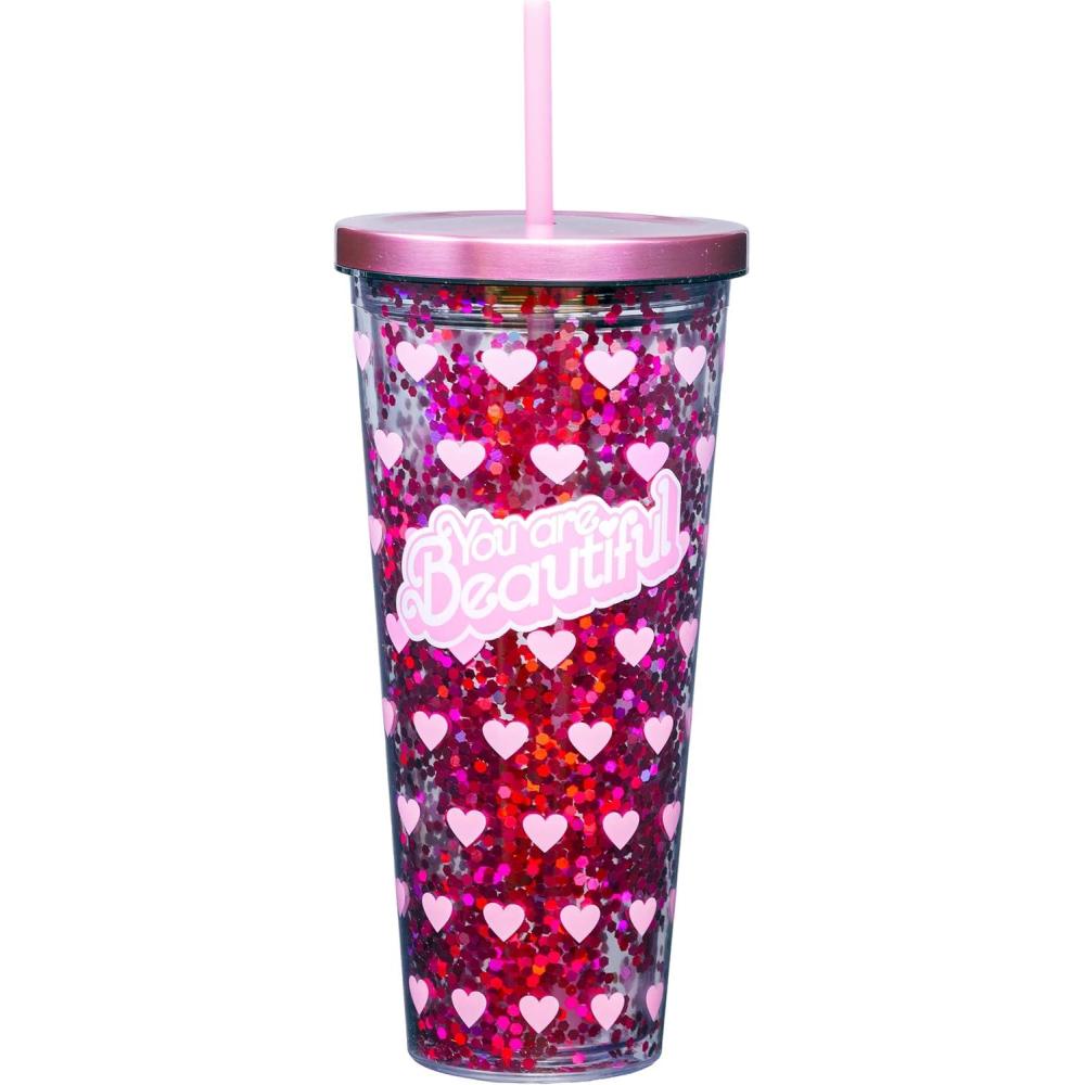 image:imageSpoontiques  Glitter Filled Acrylic Tumbler  Glitter Cup with Straw  32oz Stainless Steel Locking Lid with Straw  Double Wall Insulated  BPA Free  AxolotlBeautiful