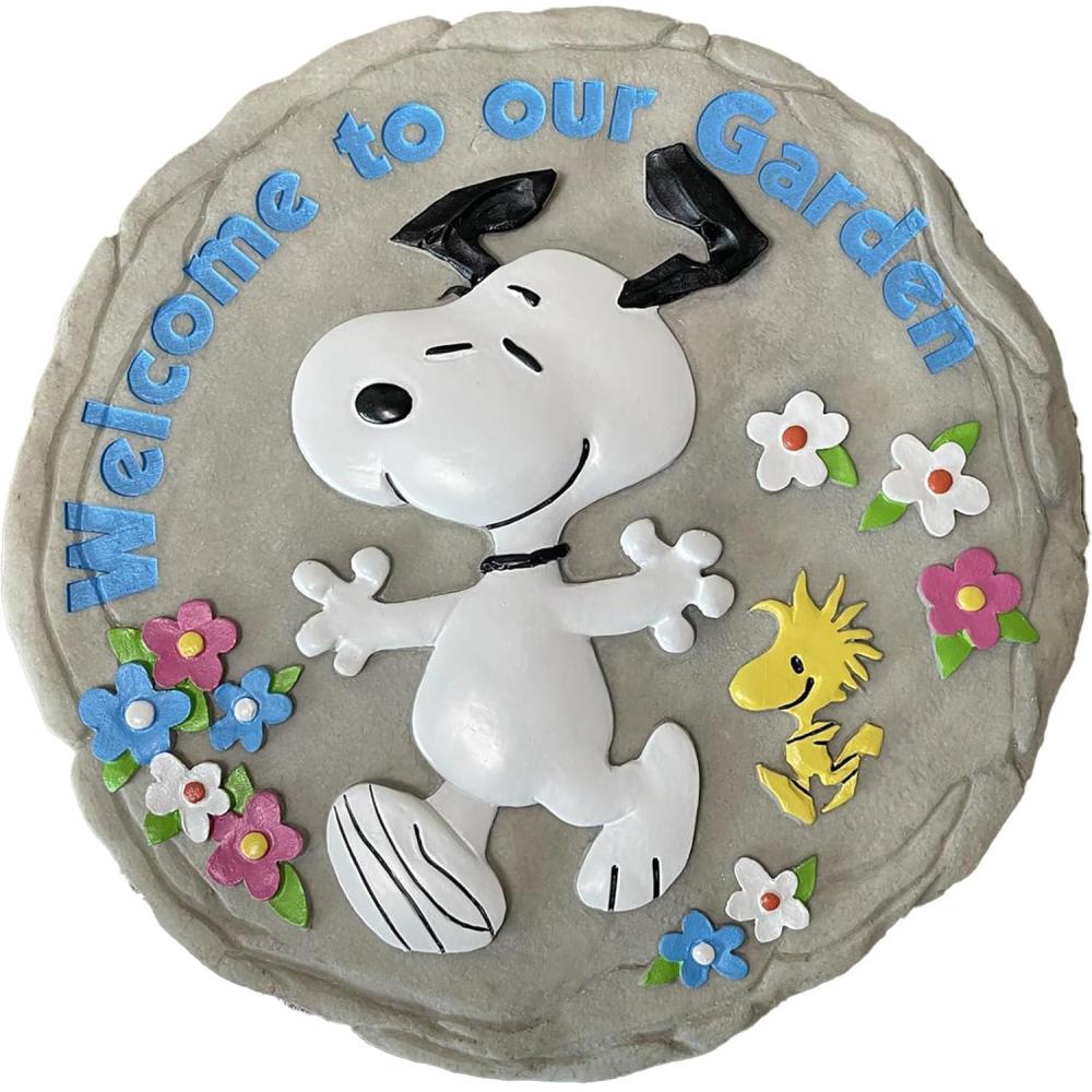 image:imageSpoontiques Peanuts Welcome Stepping Stone Decorative Garden Stone for Yard Patio Garden or Walkway Outdoor or Indoor Home Decor 13443